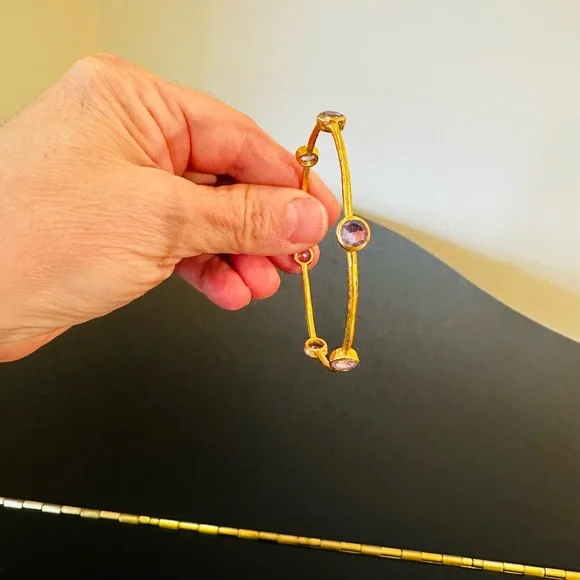 JULIE VOS AUTHENTIC RARE LUXURY MINIMALIST RETRO SUMMER SPRING AMETHYST BANGLE - Picture 8 of 17